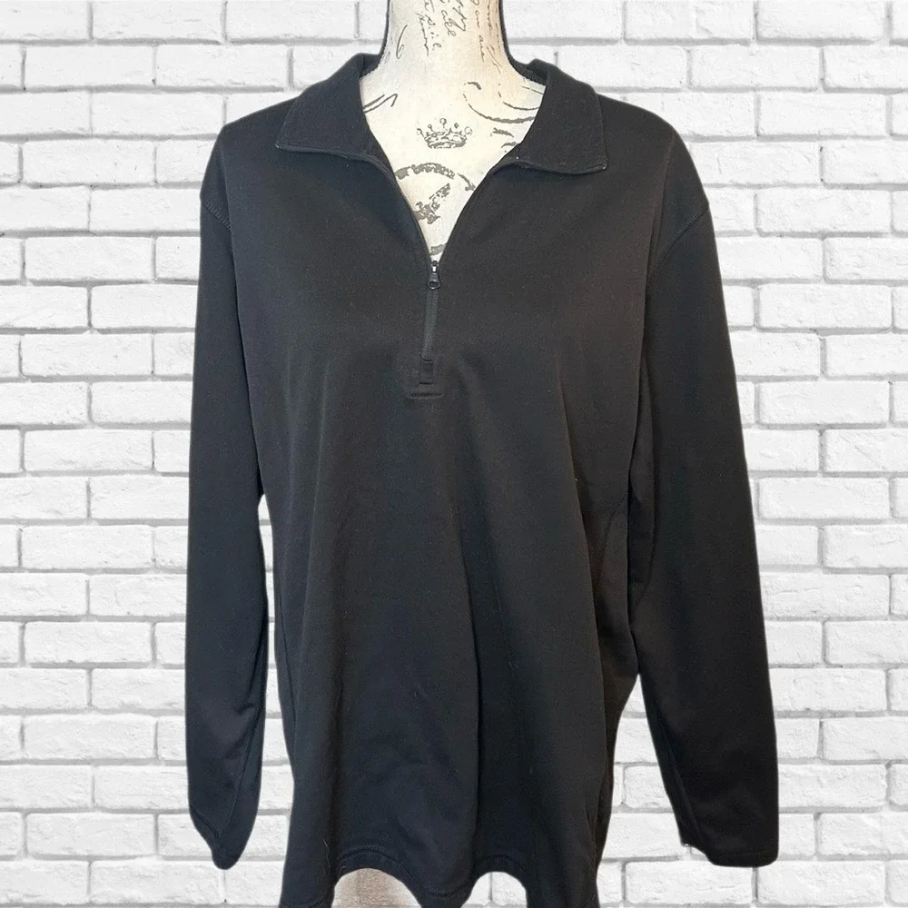 The North Face Mens Black Quarter Zip Pullover Long Sleeve Shirt XL Activewear